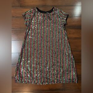 Art Class Multicolor Striped Kids Dress